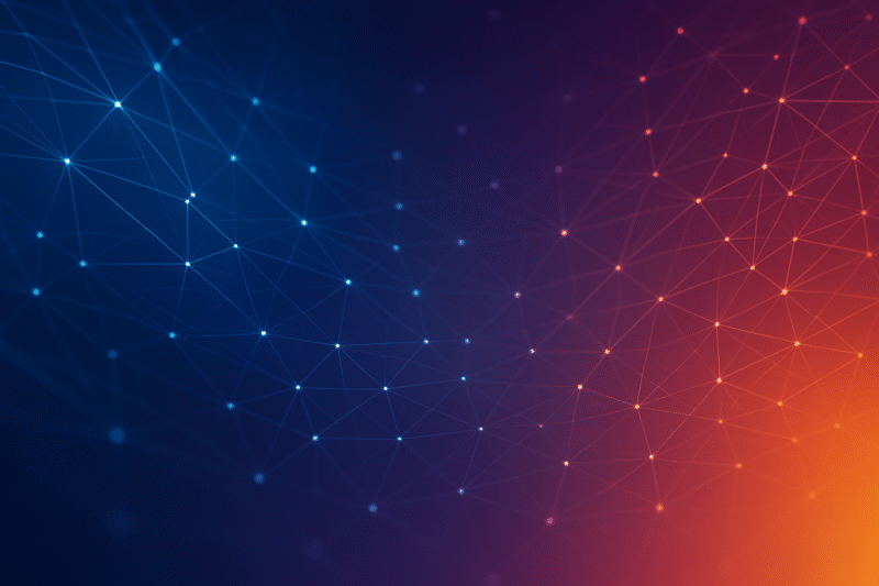 Imagem abstrata de redes digitais e computação quântica