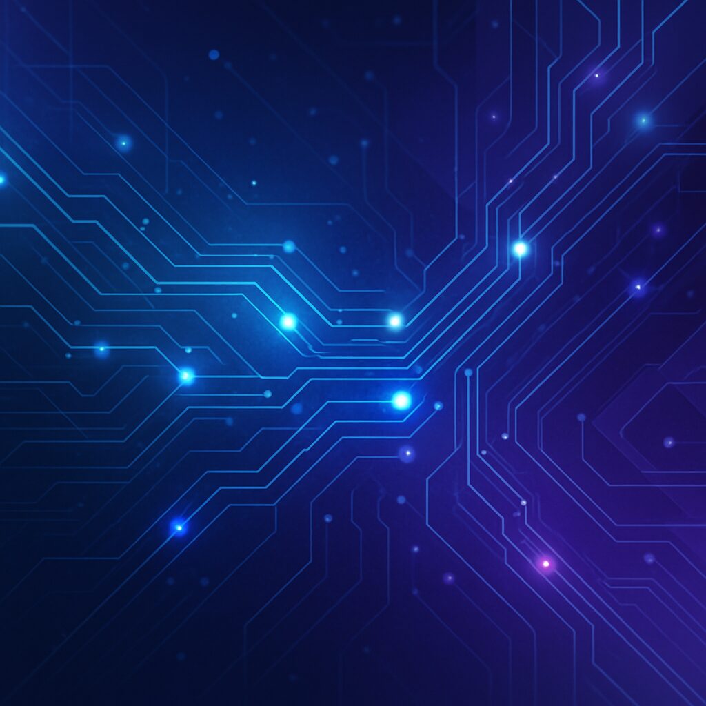 aabab7f5-83a1-49d1-a939-62d15662a0f1 | Paul Gomes - Consultoria de Branding & Tech Imagem abstrata de conexões digitais e circuitos futurísticos